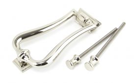 90042 From The Anvil Polished Nickel Slimline Art Deco Door Knocker