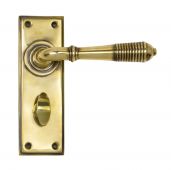 33084 From The Anvil Aged Brass Reeded Lever Bathroom Set