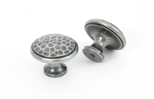 Click Here To Enlarge This Photo Of 33625 From The Anvil Pewter Beaten Cupboard Knob - Large