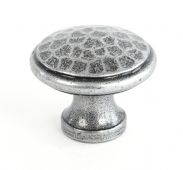 33626 From The Anvil Pewter Beaten Cupboard Knob - Medium